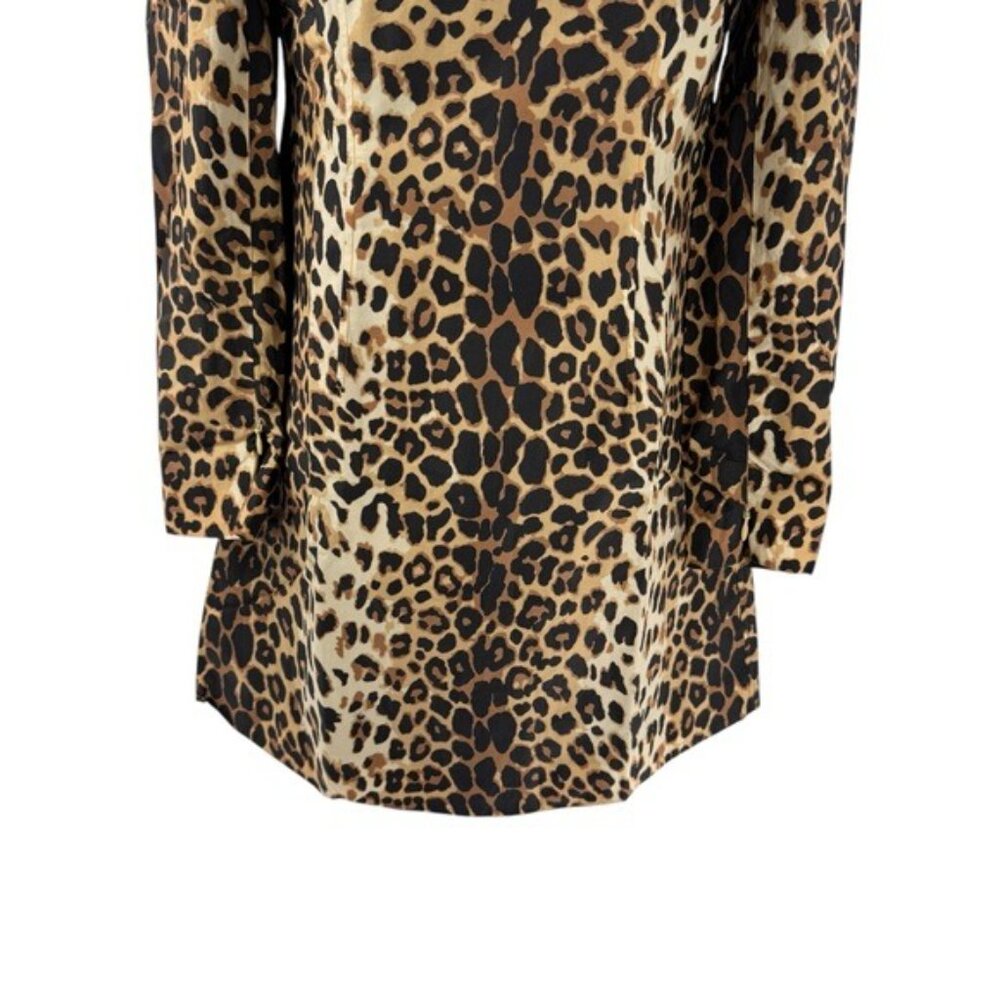 Tuckernuck x India Hicks NEW Leopard Domino Long Sleeve Party Mini Dress Size M - Picture 8 of 13